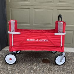 Radio Flyer Easy Fold Wagon with Canopy Toddler Push Cart