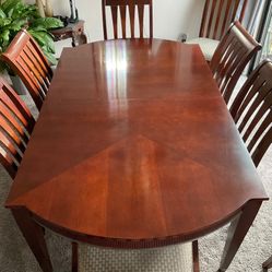 Dining Room Table With 6 Chairs, Hutch & Buffet 