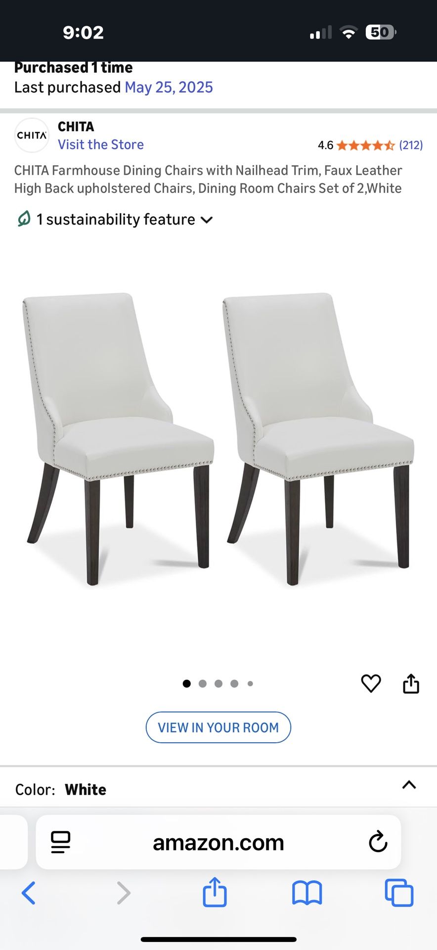  6  Faux  Leather Chairs 
