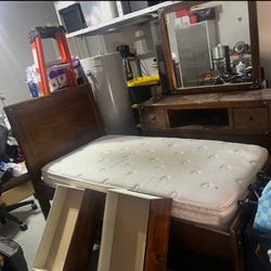 Ashley Twin Bed Drawers And Dresser With Mirror