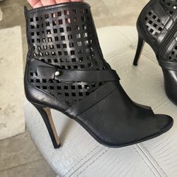 Guess Leather Open Toe Booties 
