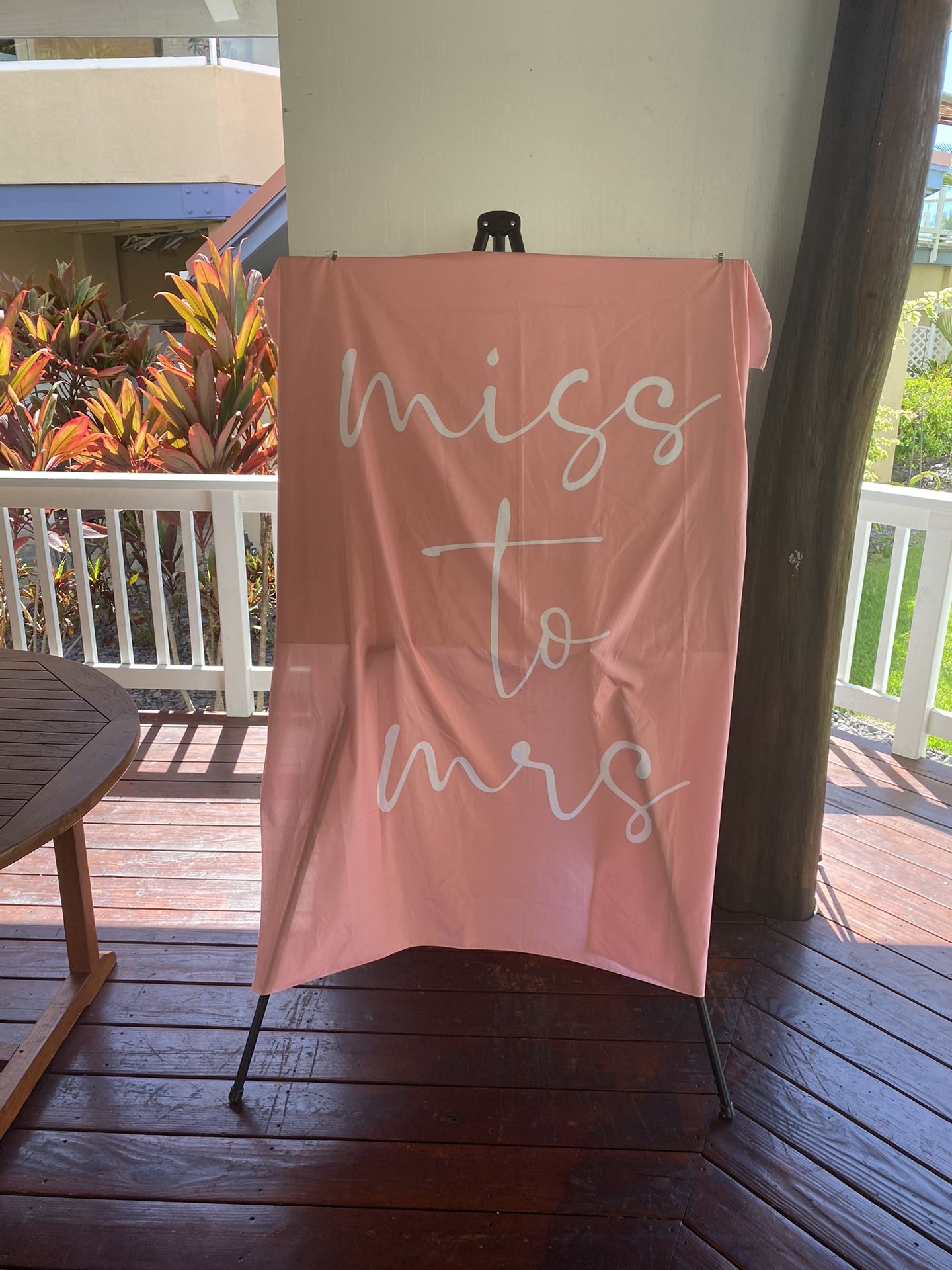 Miss to Mrs. Cute Pink Cloth Backdrop
