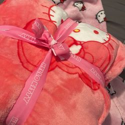 Hello kitty bow blanket twin