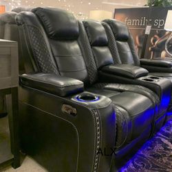 Ashley Sofa And Loveseat Living Room Set Reclining Power LED_