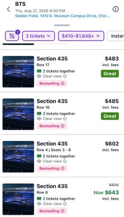 BTS Concert Tickets Chicago