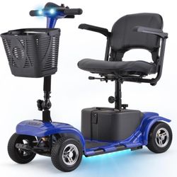 Mobility Cart Scooter for Adults, Senior, Skmc 4 Wheels Electric Powered Chargeable Device for Travel, Lightweight and Portable, with LED Headlights 