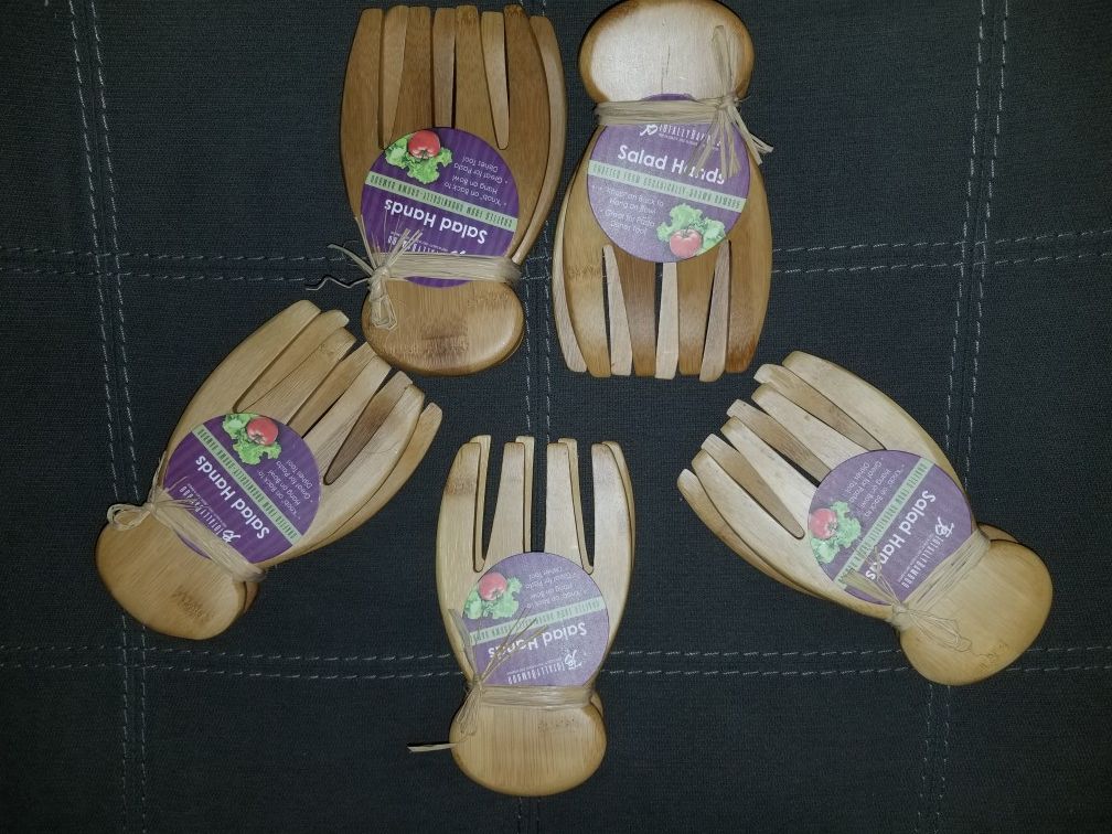 *NeW* Naturally Crafted Organic Bamboo Salad Hands