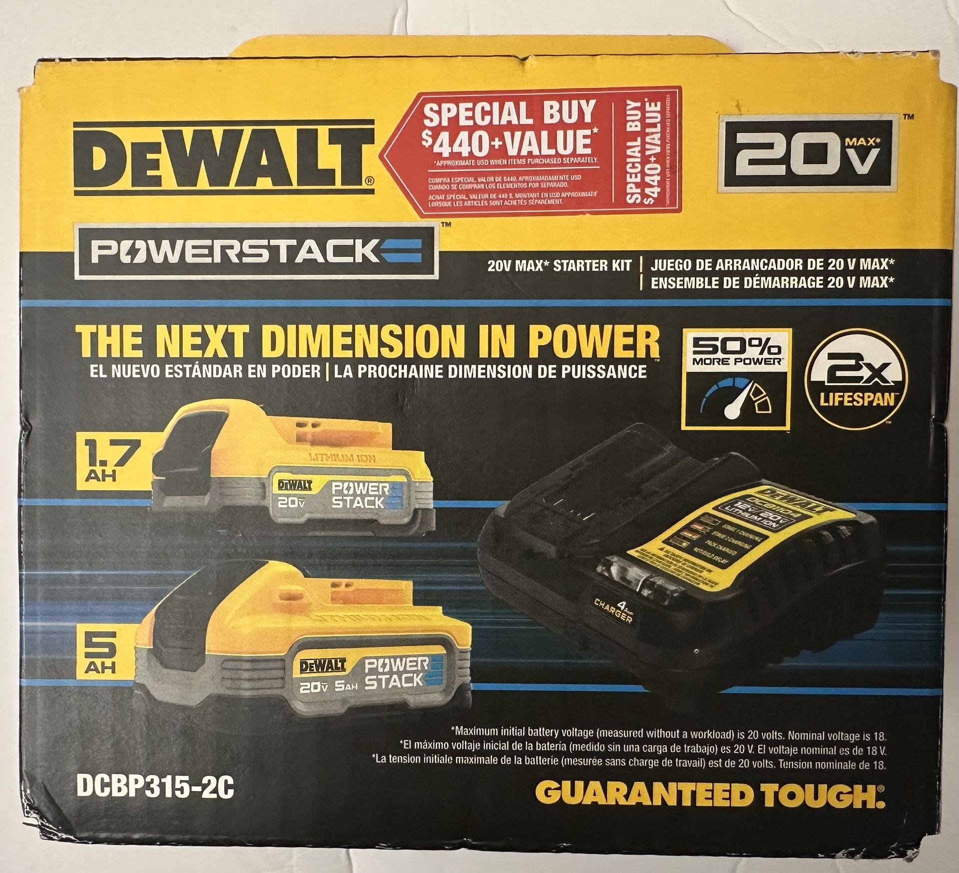 Powerstack 20-Volt Lithium-Ion 5.0 Ah and 1.7 Ah Batteries and Charger