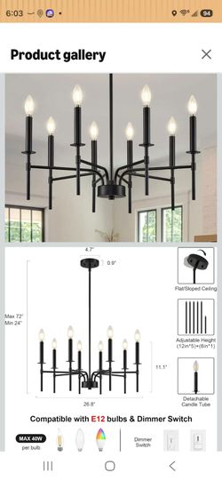8 Light Black Chandeliers for Dining Room Light Fixture
Metal Modern Farmhouse Candelabra Chandelier for Living Room Bedroom Kitchen Foyer Entryway St