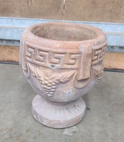 1 Beautiful Concrete Urn Planter With Grape Design