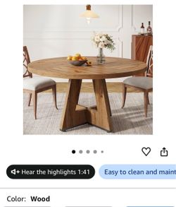 Round wood table