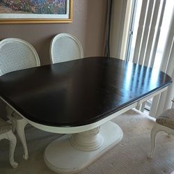 Pedestal Table And 5 Cane Chairs