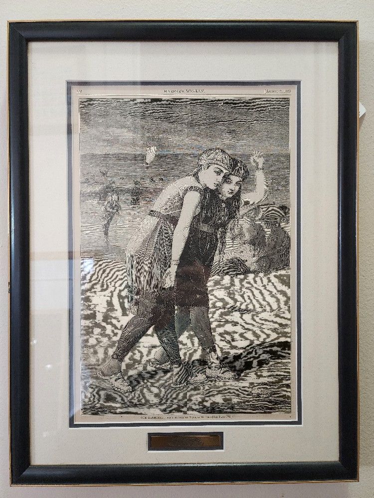 1878 The Bathers by Winslow Homer w/newspaper Article