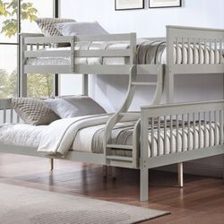Brand New Grey Twin Over Full Bunk Bed 