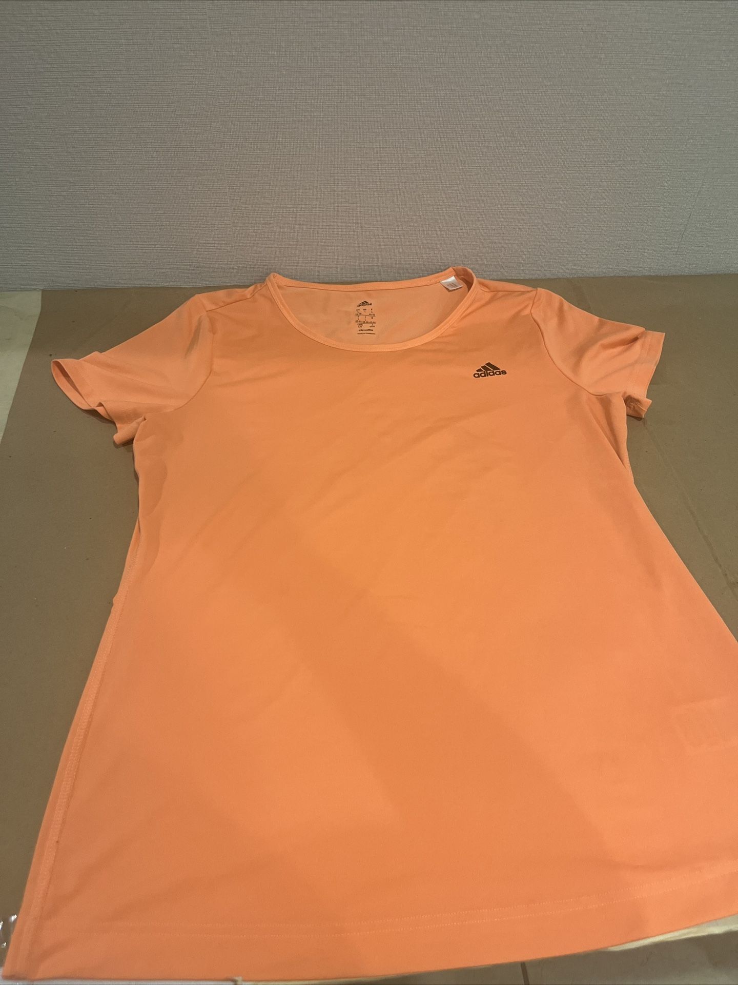 Adidas Women's Climalite Short Sleeve Running Tee T-Shirt L Orange