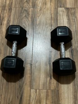 CAP 35 lb Rubber  Hex Dumbbells pair