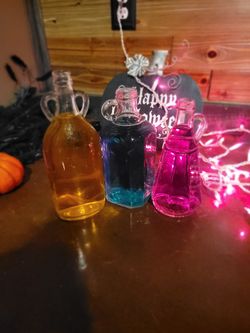 Antique Glass Bottles Decorative Holiday