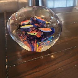 VINTAGE  ART GLASS  FISH  AQUARIUM