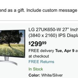 LG 27” Inch Monitors 