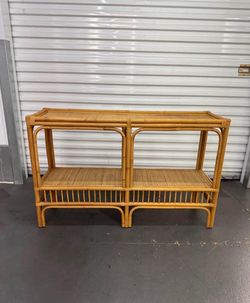 Boho Wicker TV Stand