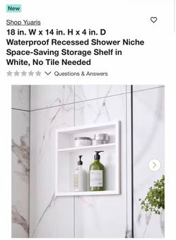 Yuaris Recessed Shower Niche Storage Shelf White