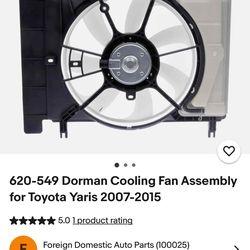 620-549 Dorman Cooling Fan Assembly for Toyota Yaris 2007-2015