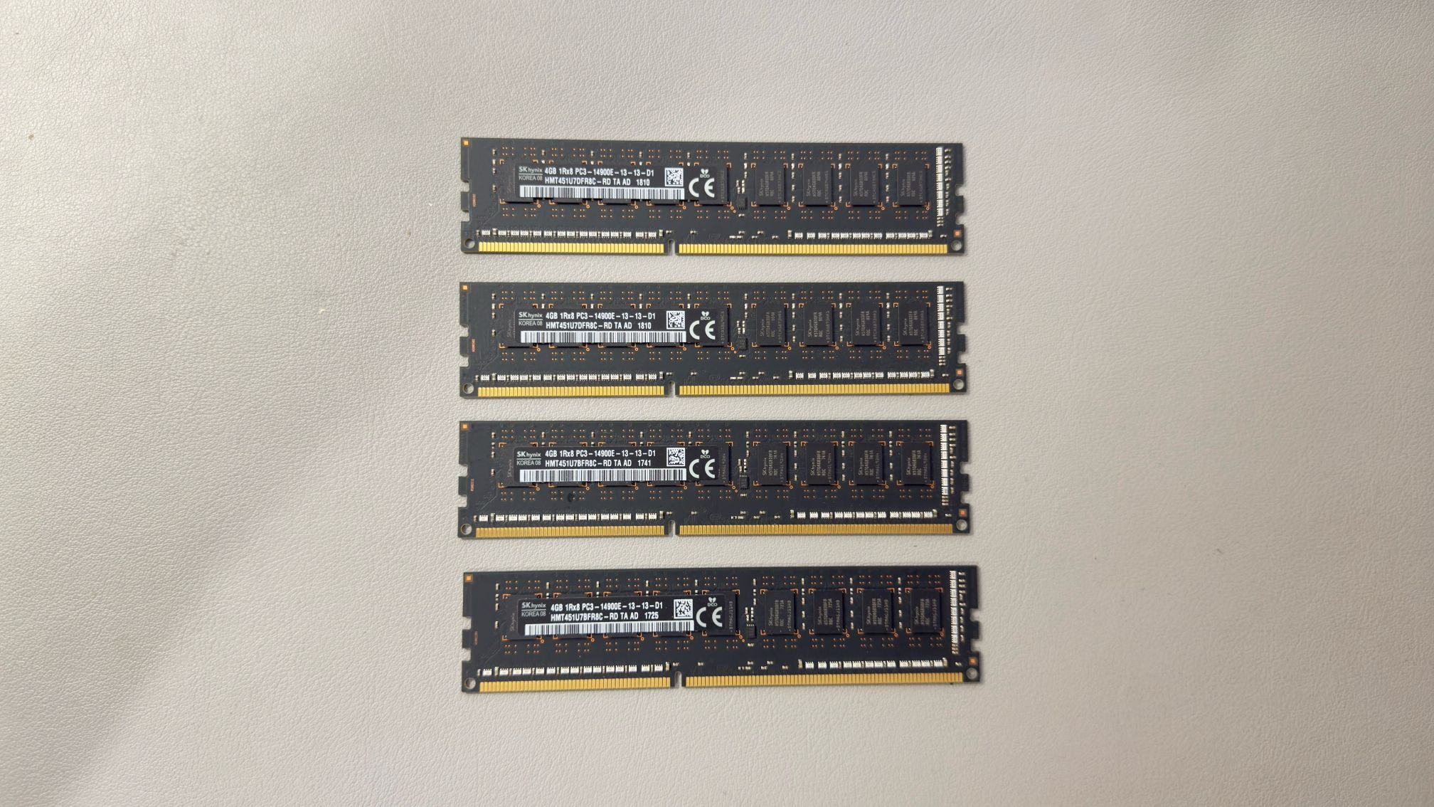16 GB DDR3 ECC Ram 4x4