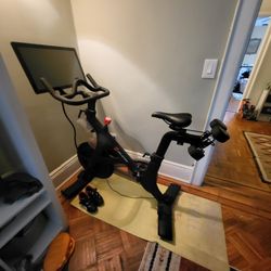 Peloton Bike, 2021 Model Stationary Exercise Bike (And Shoes)