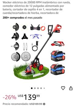 Cortadora de pasto inalámbrica con dos pilas y cargador nueva también trae sus accesorios