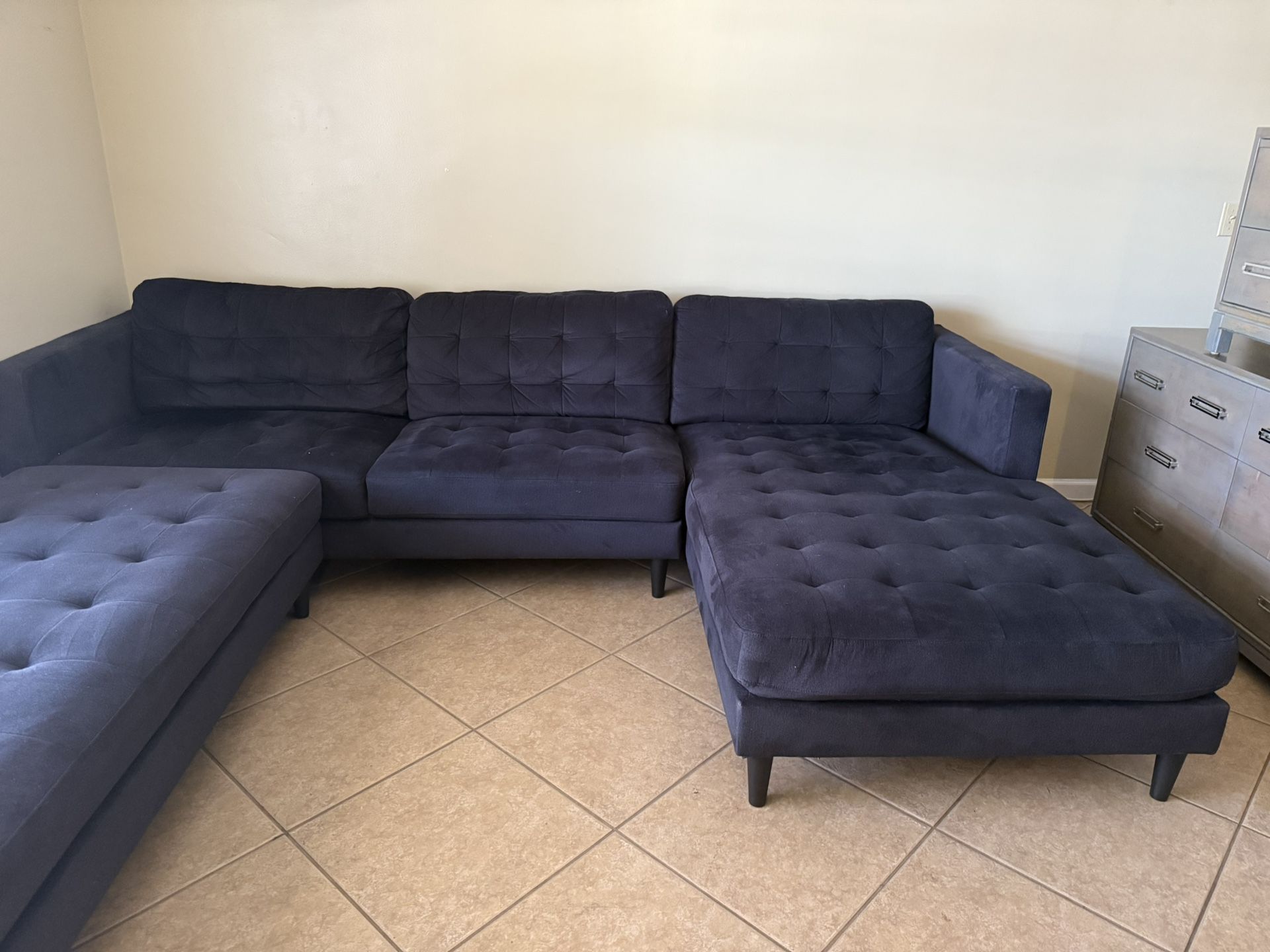 LOFTON Fabric Sectional Sofa Black