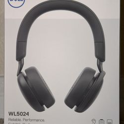 Dell WL5024 Pro Wireless ANC Headset - Hybrid Active Noise Cancellation, AI-Based Noise Cancellation Microphone, Leatherette Headband, Effortless conn