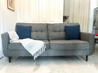Ashley Furniture Sofa/couch  Mid Century Modern Design MCM Grey fabric