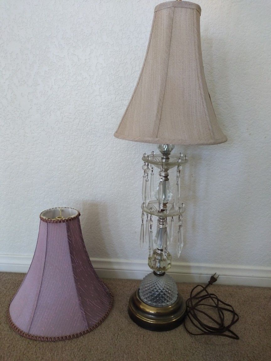 Crystal Lamp With Two Shades