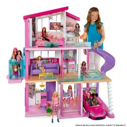 Barbie DreamHouse Dollhouse with Pool, Slide and Wheelchair Accessible Elevator, Gift for 3 to 7 Year Olds
Multicolor -