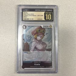 One Piece, Koala One Piece, Legacy of the Masters - OP12-086, Rare CGC PRISTINE 10