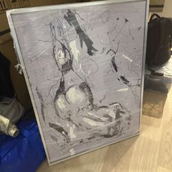 Abstract Printed Painting - Purple Lady