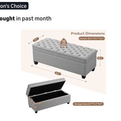 Fabric Storage Ottoman - Brand New 
