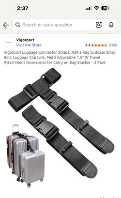 Vigorport Luggage Connector Straps, Add a Bag Suitcase Strap Belt, Luggage Clip Link, Multi Adjustable 1.5" W Travel Attachment Accessories for Carry