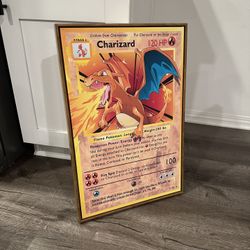 Pokemon Card Charizard Wall Art