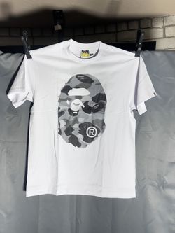 Bape Grey Honeycomb Big Ape Head Tee 
