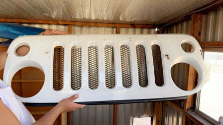 Original White Jeep Grill