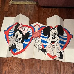 Vtg Disney Auto Shade Mickey Mouse & Minnie Car Windshield Sun Shield 1990