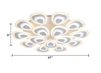 Peacock tail acrylic ceiling lighting accessory, 15  modern recessed white LED lamp lights in warm/white/natural light