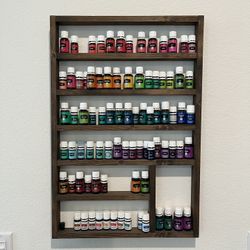 Wood Essential Oil Shelf Organizer / Free Sign Included