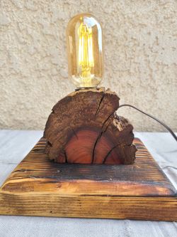 Wood Log Edison Desk Lamp