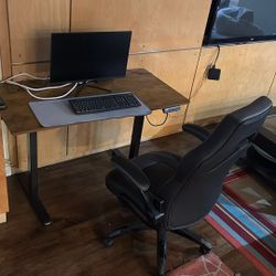 BRAND NEW standing desk, monitor & gaming chair  o