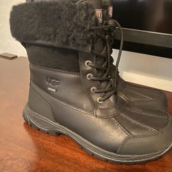 UGG Black Butte Waterproof Fur Vibram Leather Snow Boots S/N 5521
