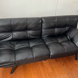 Faux leather sofa