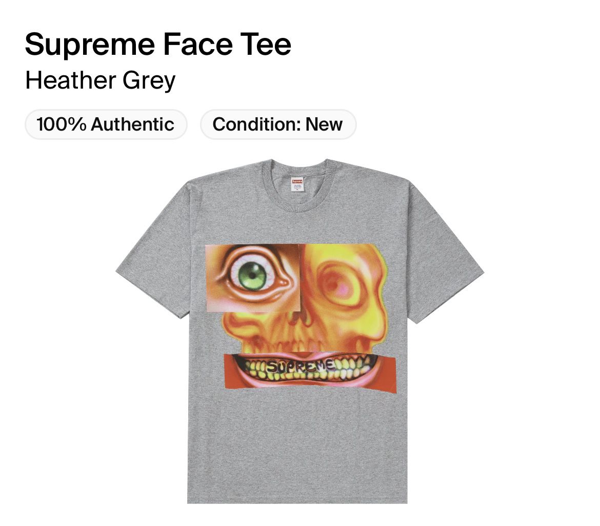 Supreme Face Tee Size large