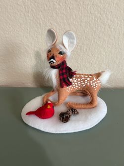 Annalee 2022 Winter Woods Fawn and Cardinal 5”